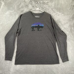 Patagonia T-Shirt men's XL Reg Long Sleeve Bison Buffalo Graphic Organic Cotton